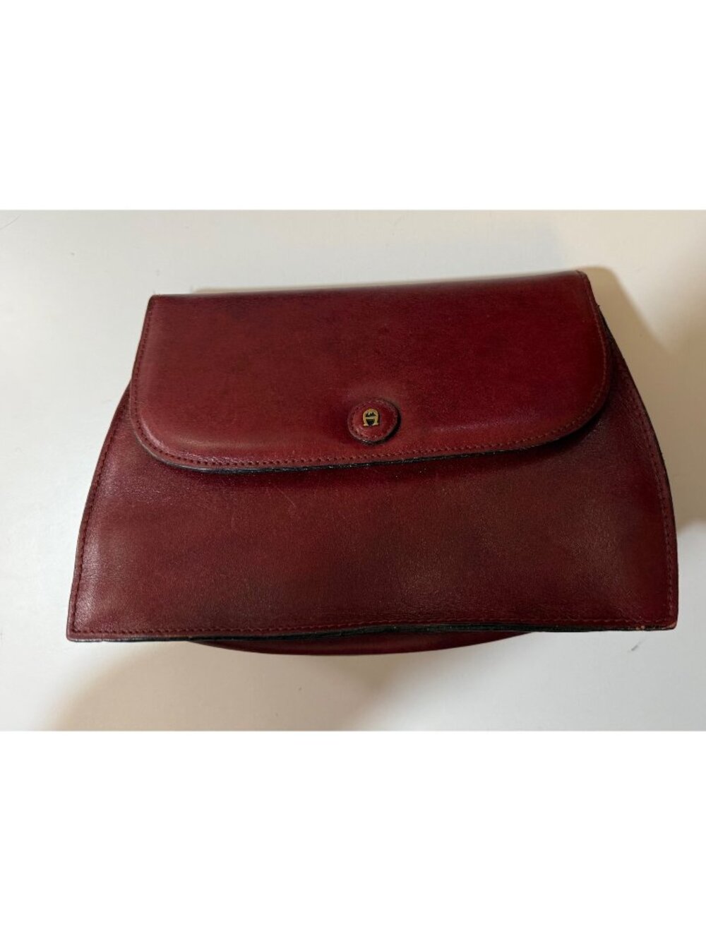 Etienne Aigner Vintage Iconic Oxblood Horseshoe Structured Bag 1980s